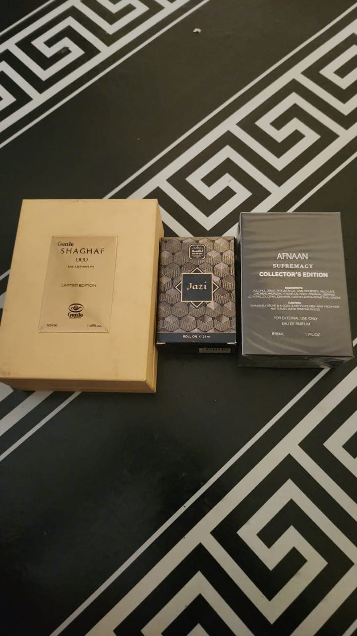 Shaghaf 50ml, supremacy 50ml and Jazi oil